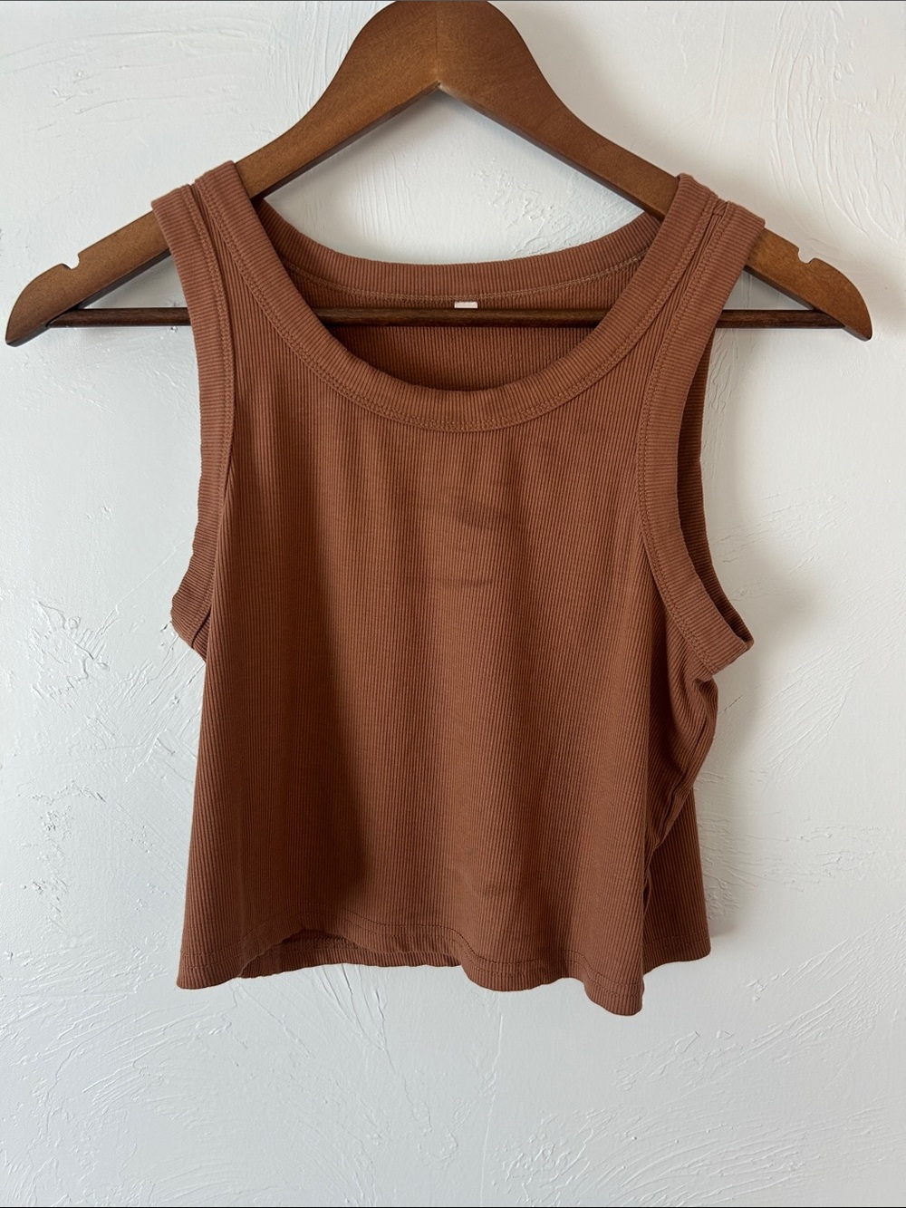 Brown Ribbed Tank Top